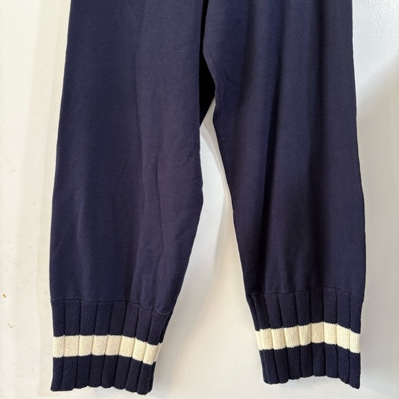 Urban Outfitters Navy Harem Pants Lounge Joggers Minimalist Coastal Knit Stripe - Picture 2 of 13